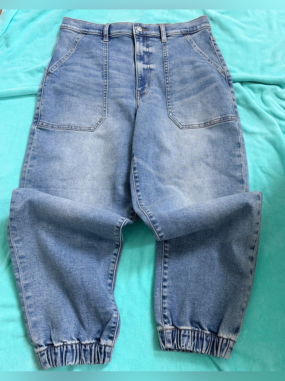 Daze The Champ High Rise Denim Jogger 30 Utility Relaxed Fit Casual Streetwear - Picture 4 of 10